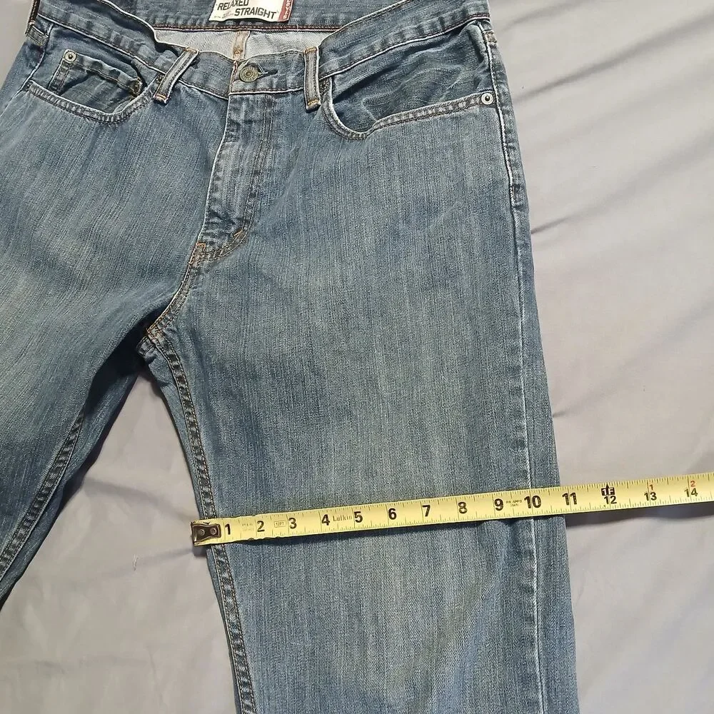 Levis 559 Jeans Men 34x32 Blue Relaxed Straight 90s Y2k Vintage Denim Biker Moto - Picture 8 of 10